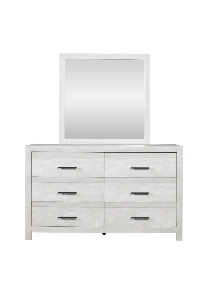 Denver Modern Style 6 Drawer Dresser Made Wood Gray Bedroom Furniture galaxy home furnishings