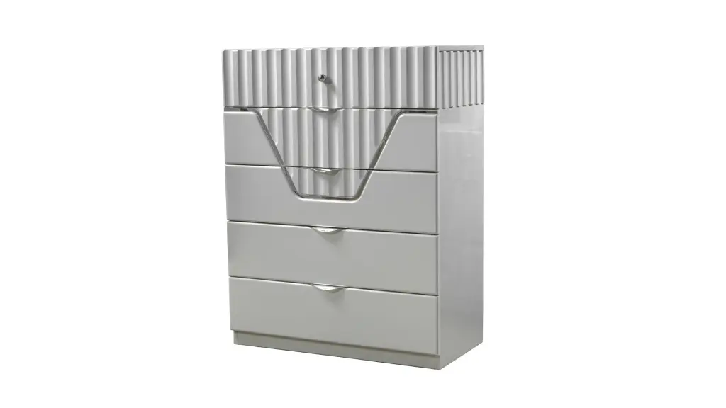 Da Vinci Modern Style 5-Drawer Chest Gray Wood Bedroom galaxy home furnishings
