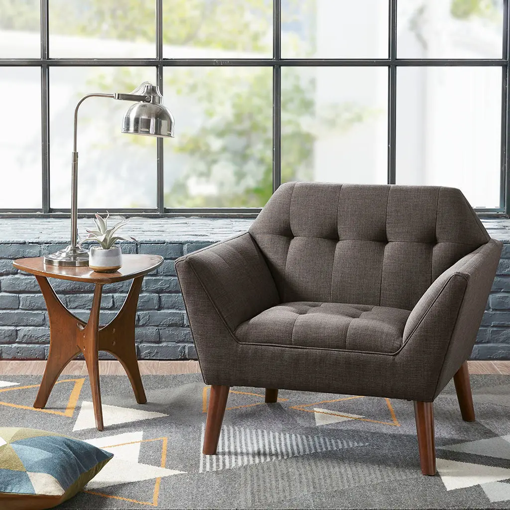 Lounge Chair Charcoal Polyester Modern Comfortable Seating jla