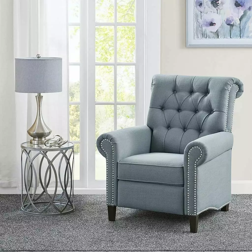 Madison Park Aidan Recliner Blue Finish