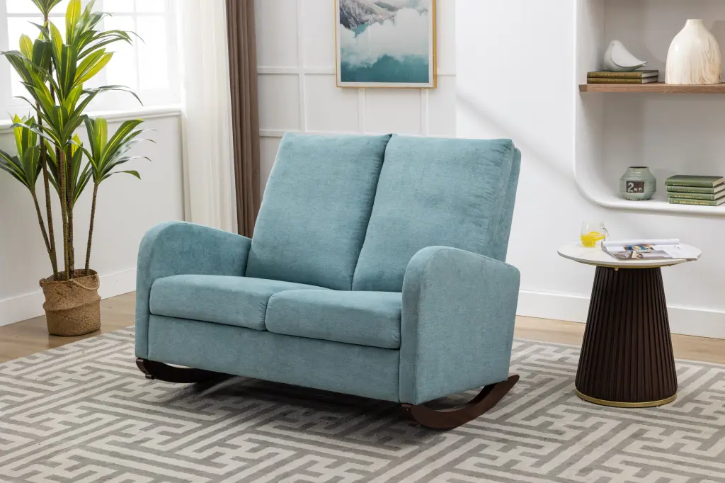 Coolmore Rocking Chair Upholstered Mid Century Modern Rocker Oversized Comfortable Seat w1539 coolmore