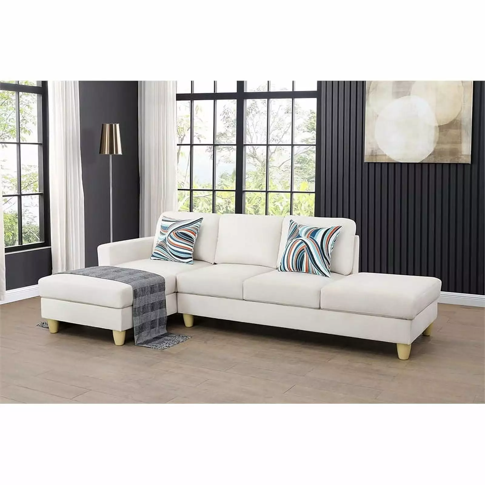 Star Home Living Jack Sectional Sofa Cream White Modern Design