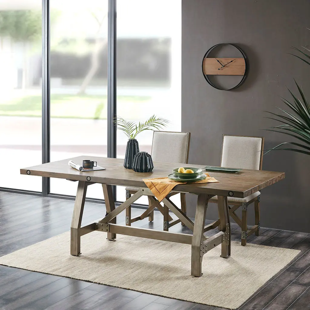 Lancaster Dining Table Grey Silver Wood Modern Dining Room jla