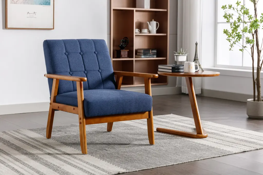 Leisure Chair Solid Wood Armrest Mid Century Modern Accent w1539 coolmore