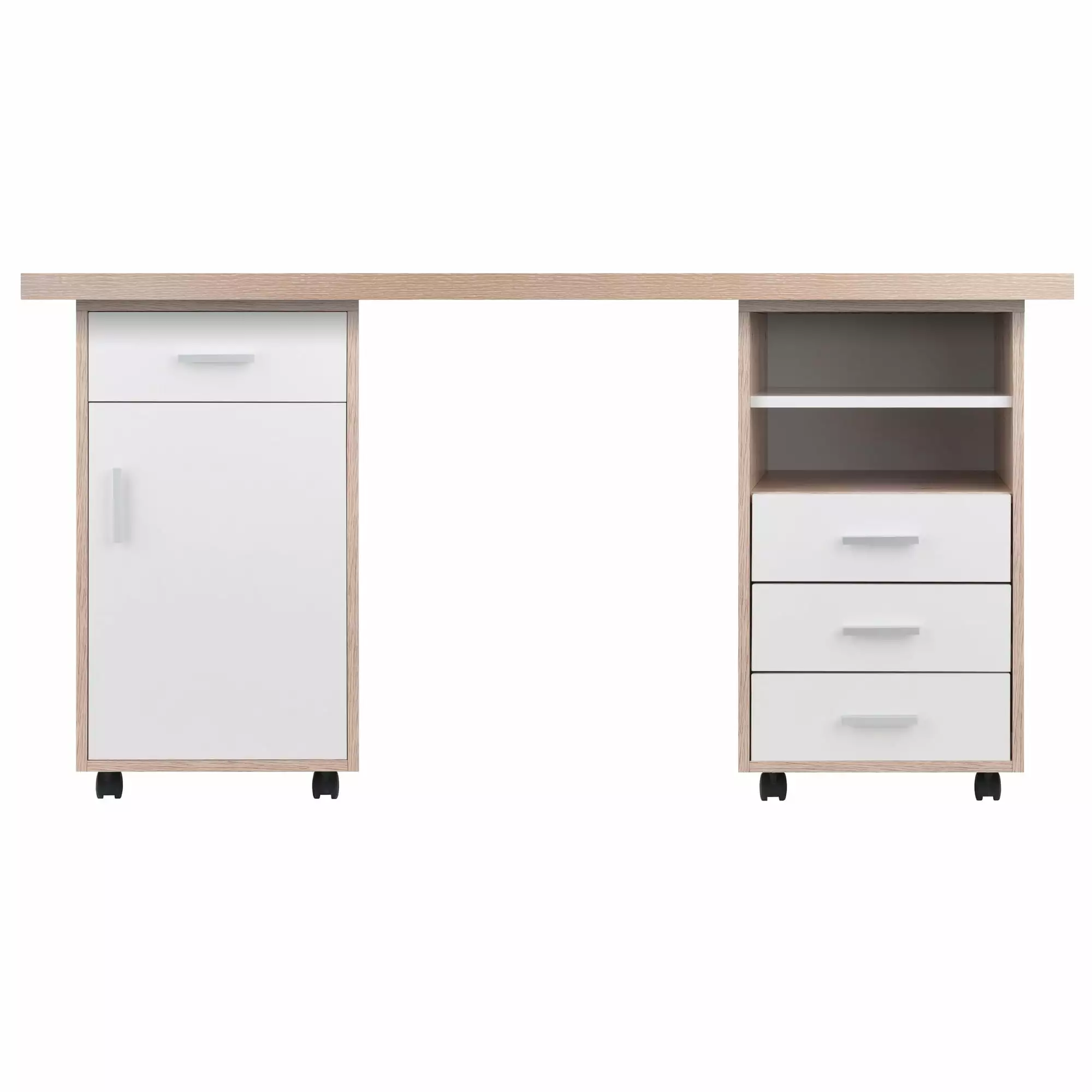 Winsome Wood Kenner 3-Piece Modular Desk Set Two-Tone Finish - Versatile Office Furniture