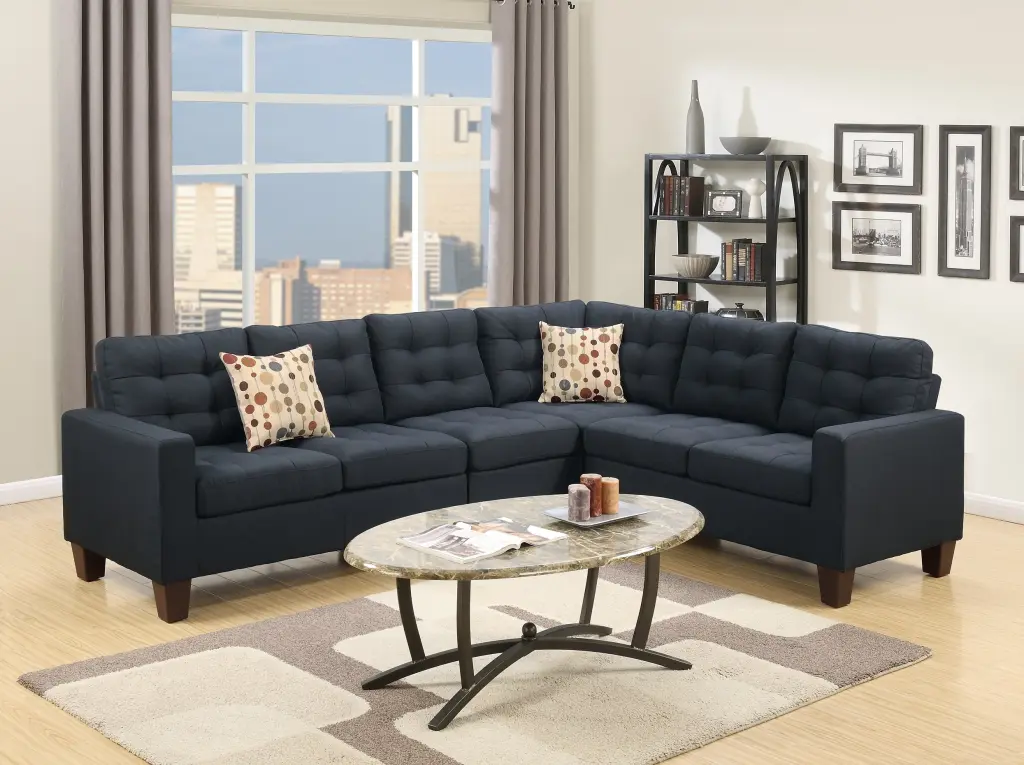 Modular Sectional Black Polyfiber 4Pcs Sectional Sofa Left and Right Arm Facing Love Seat kanepe