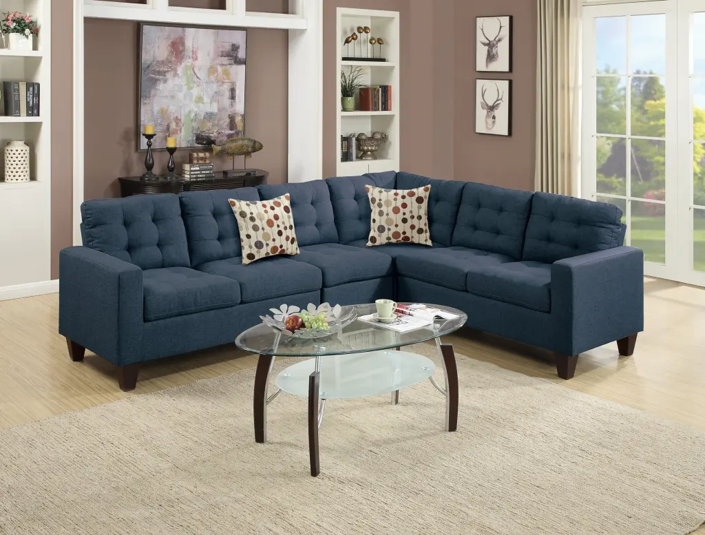 Modular Sectional Navy Polyfiber 4Pcs Sectional Sofa Left and Right Arm Facing kanepe