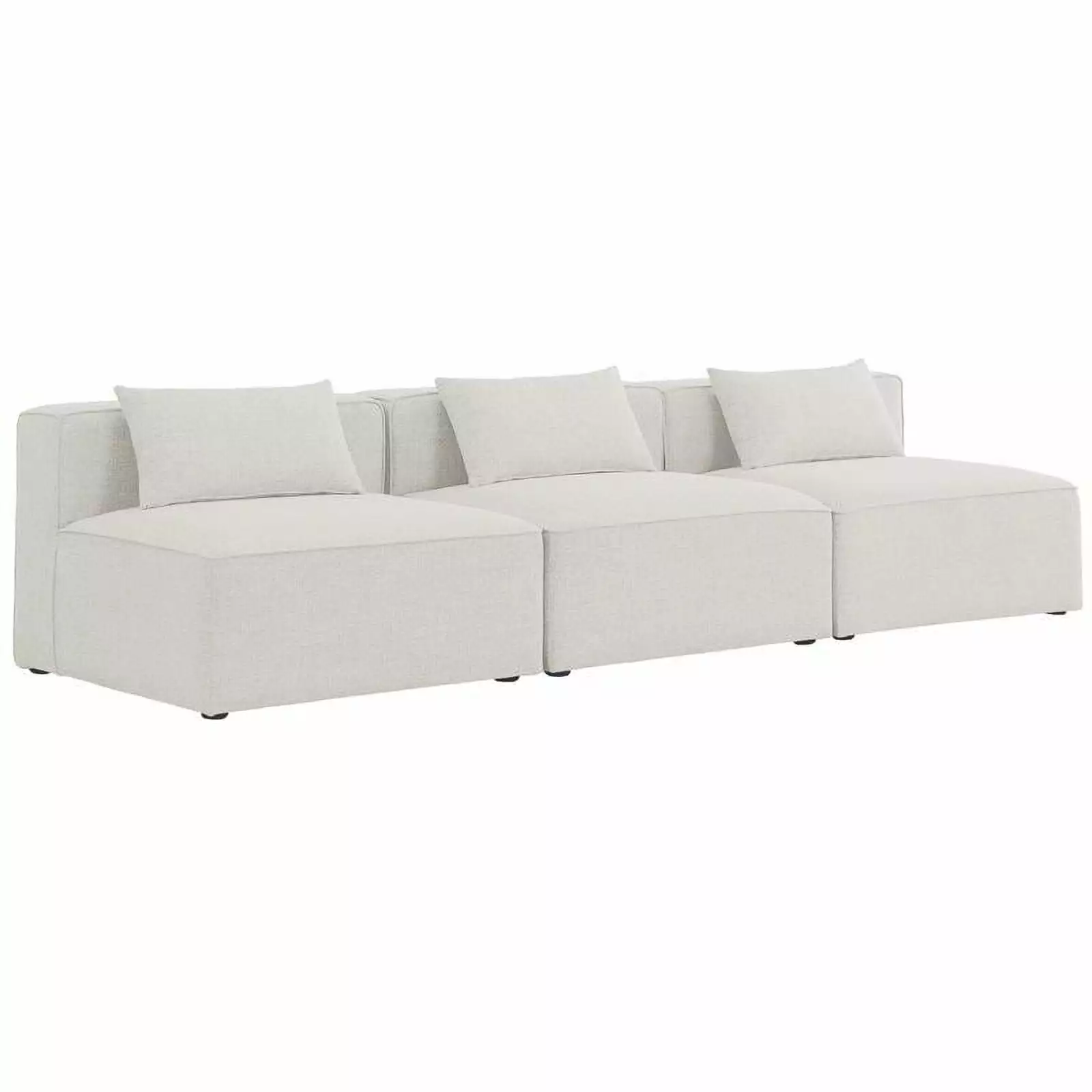 Meridian Furniture Cube Cream Durable Linen Modular Sofa Living Room