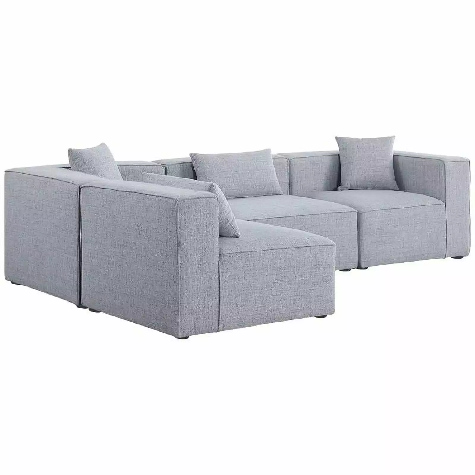Meridian Furniture Cube Grey Durable Linen Modular Sectional Sofa