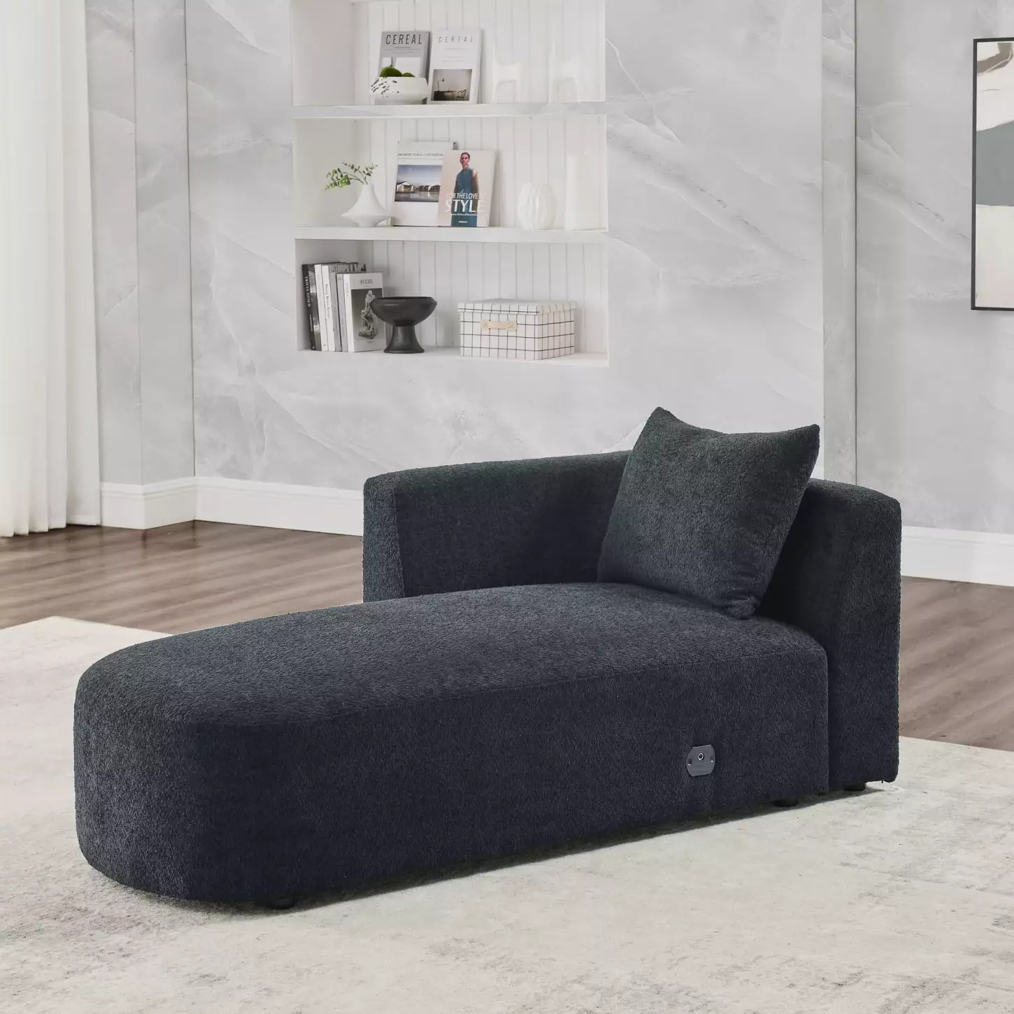 Innovative Black Foam Right Chaise Modular Sofa Customization Living Area Furniture HATNOKIL
