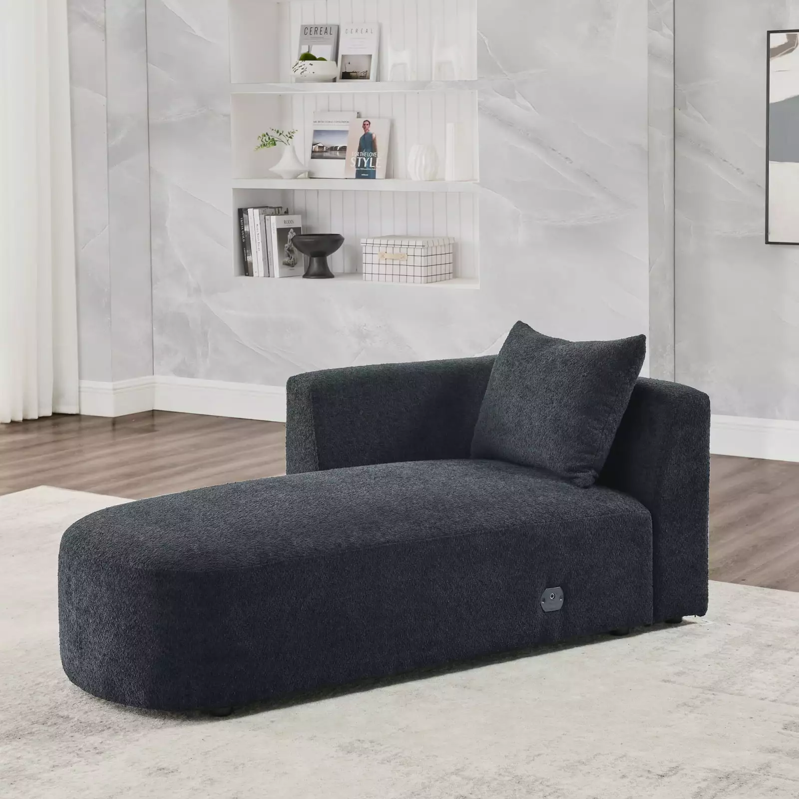 Transformative Right Chaise Durable Black Foam Modular Sofas Custom Living Space Furniture Wodine