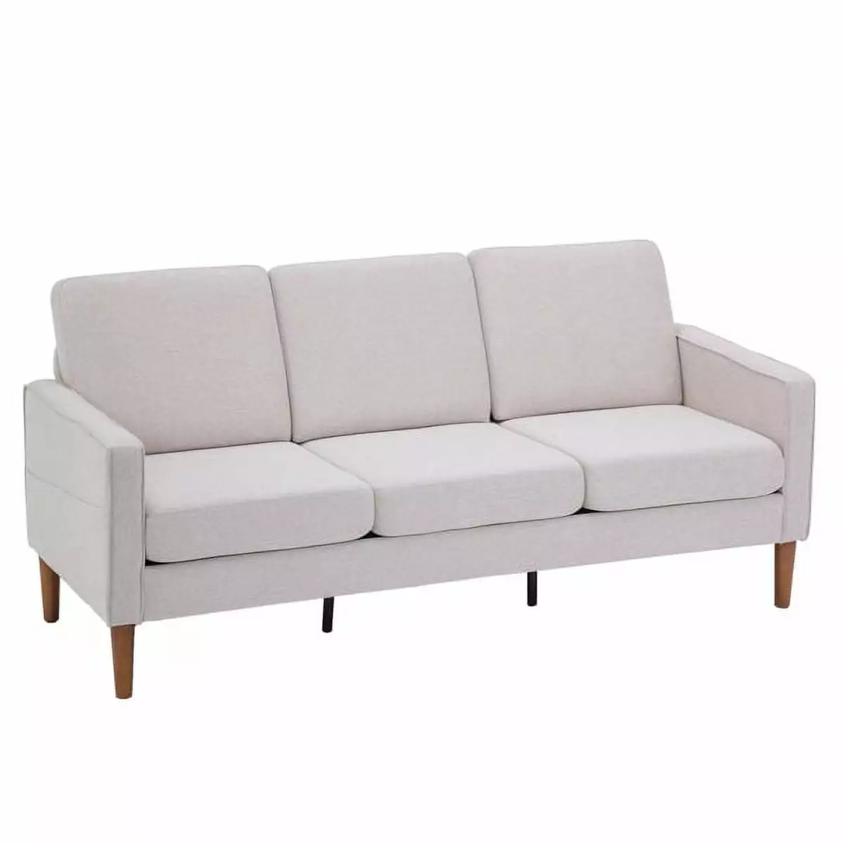 Fithood FCH Modular Sofa Three Seater Solid Wood Legs Creamy White Linen