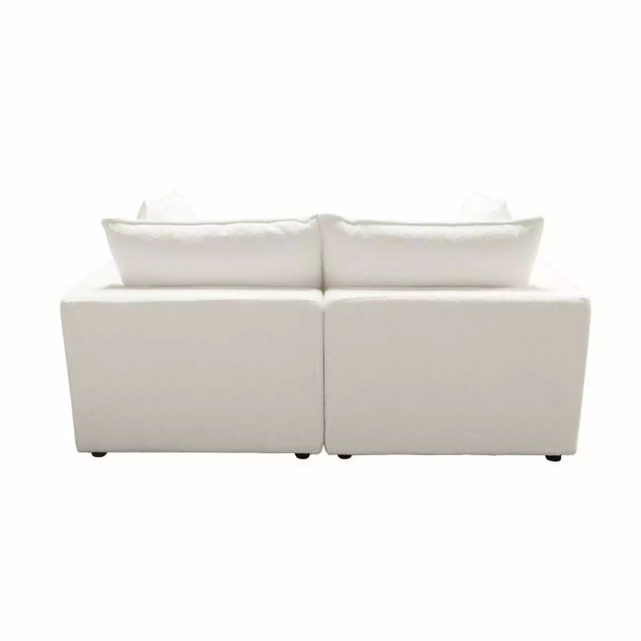 Ivy Modular Sofa Faux Shearling and Feather Down Seating White 2 Piece KD Trabajo del gobierno