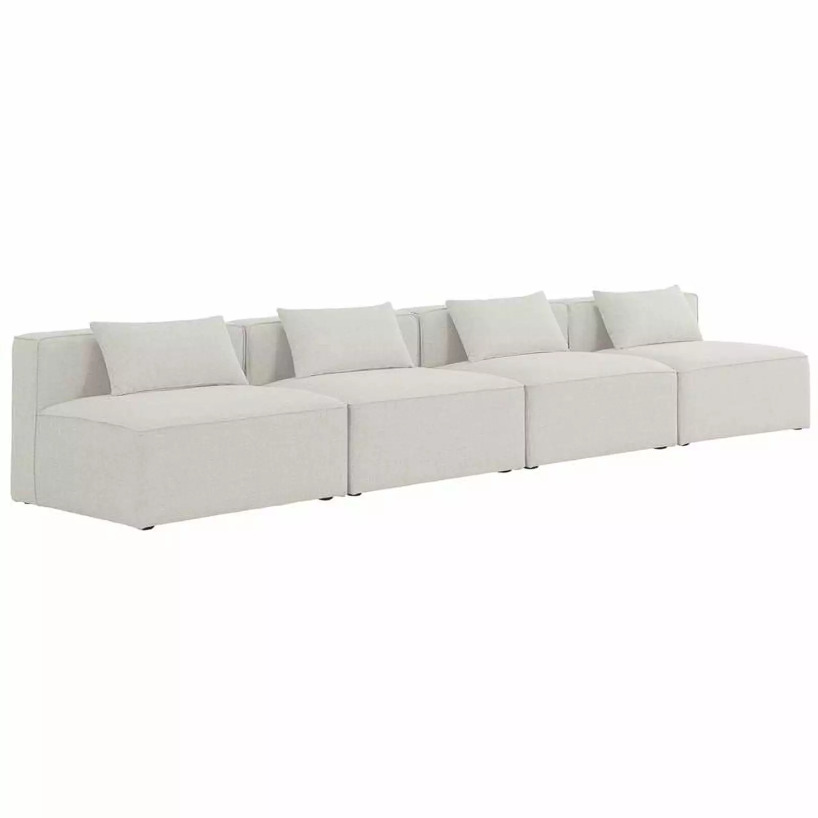 Meridian Furniture Cube Cream Durable Linen Modular Sofa Living Room