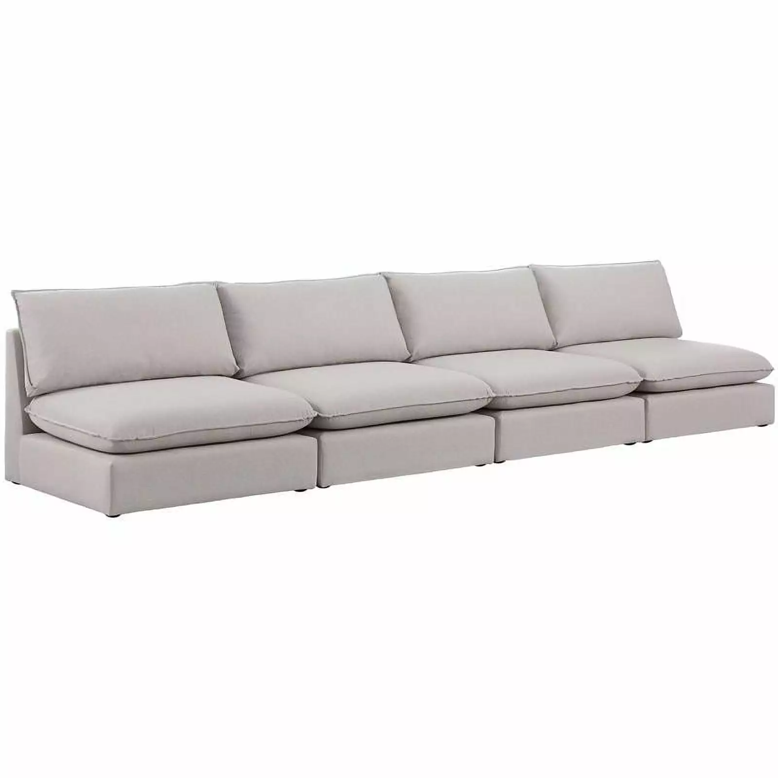Meridian Furniture Mackenzie Beige Durable Linen Textured Modular Sofa