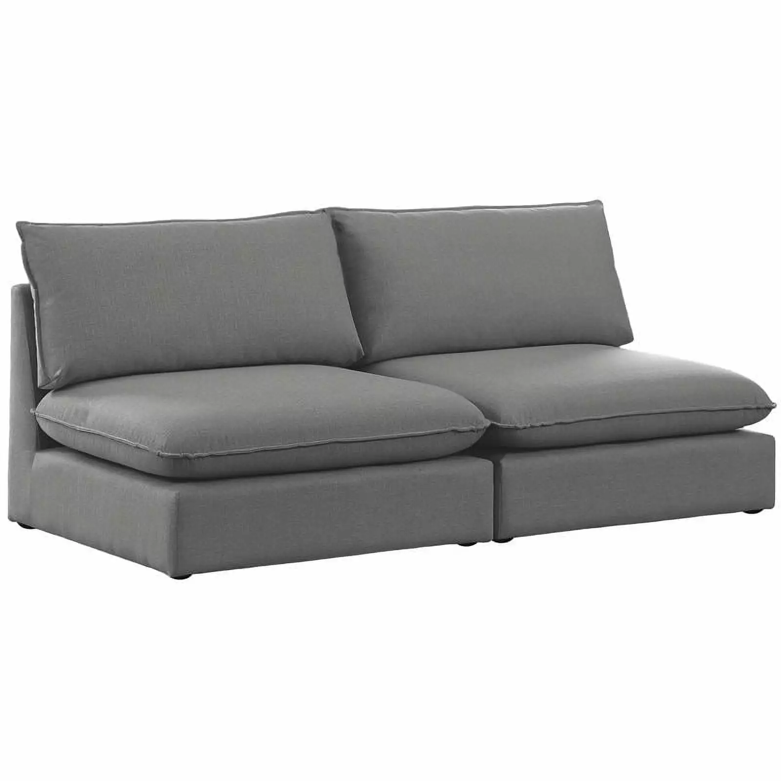 Meridian Furniture Mackenzie Grey Durable Linen Textured Modular Sofa Living Room