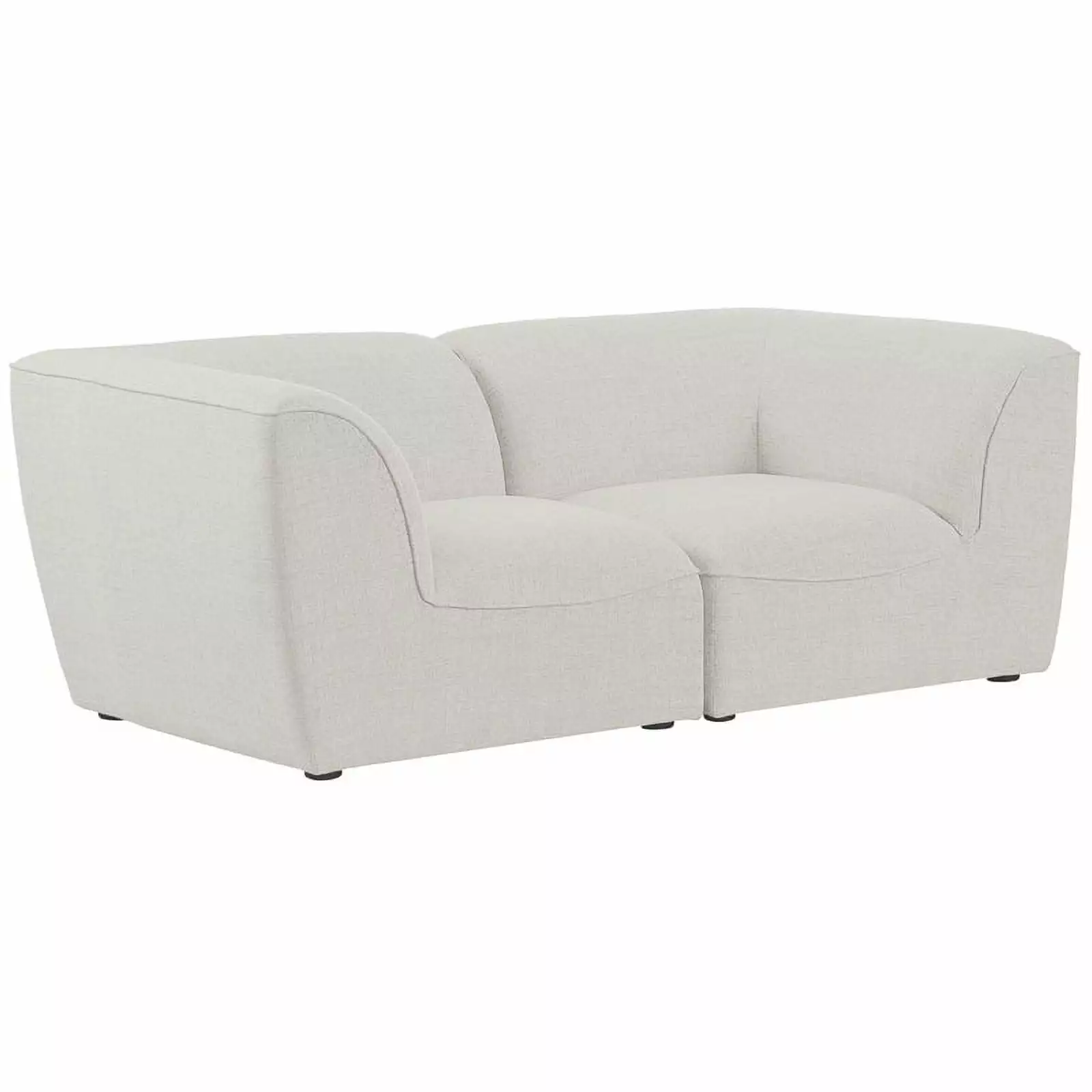 Meridian Furniture Miramar Cream Durable Linen Textured Modular Sofa Living Room