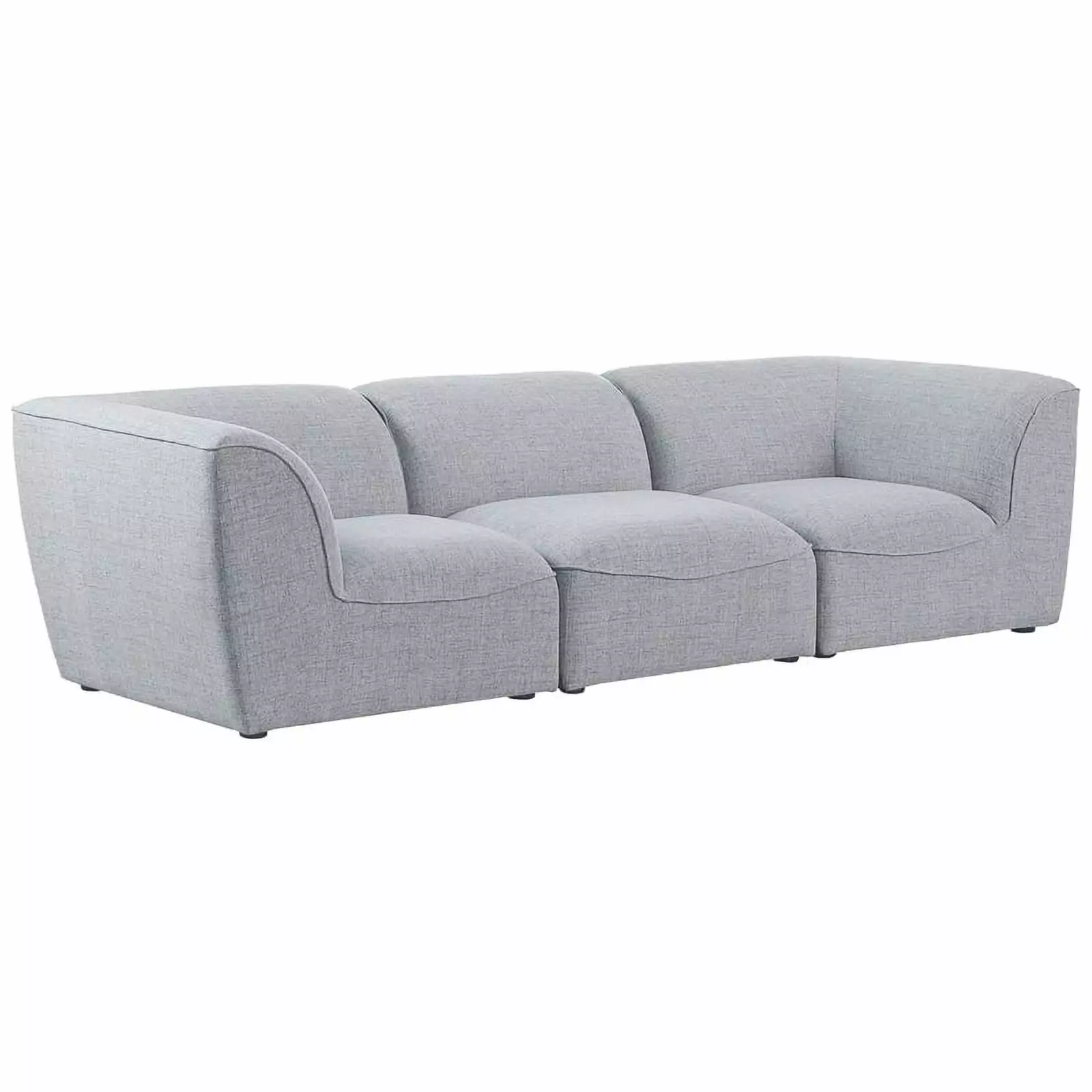 Meridian Furniture Miramar Grey Modular Sofa - Durable Linen Textured Sectional