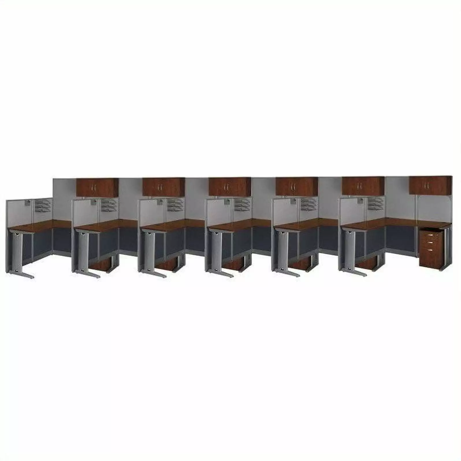 Bush Business Furniture Office---Hour Hansen Cherry Cubicles 6 - Modular Office Workstations