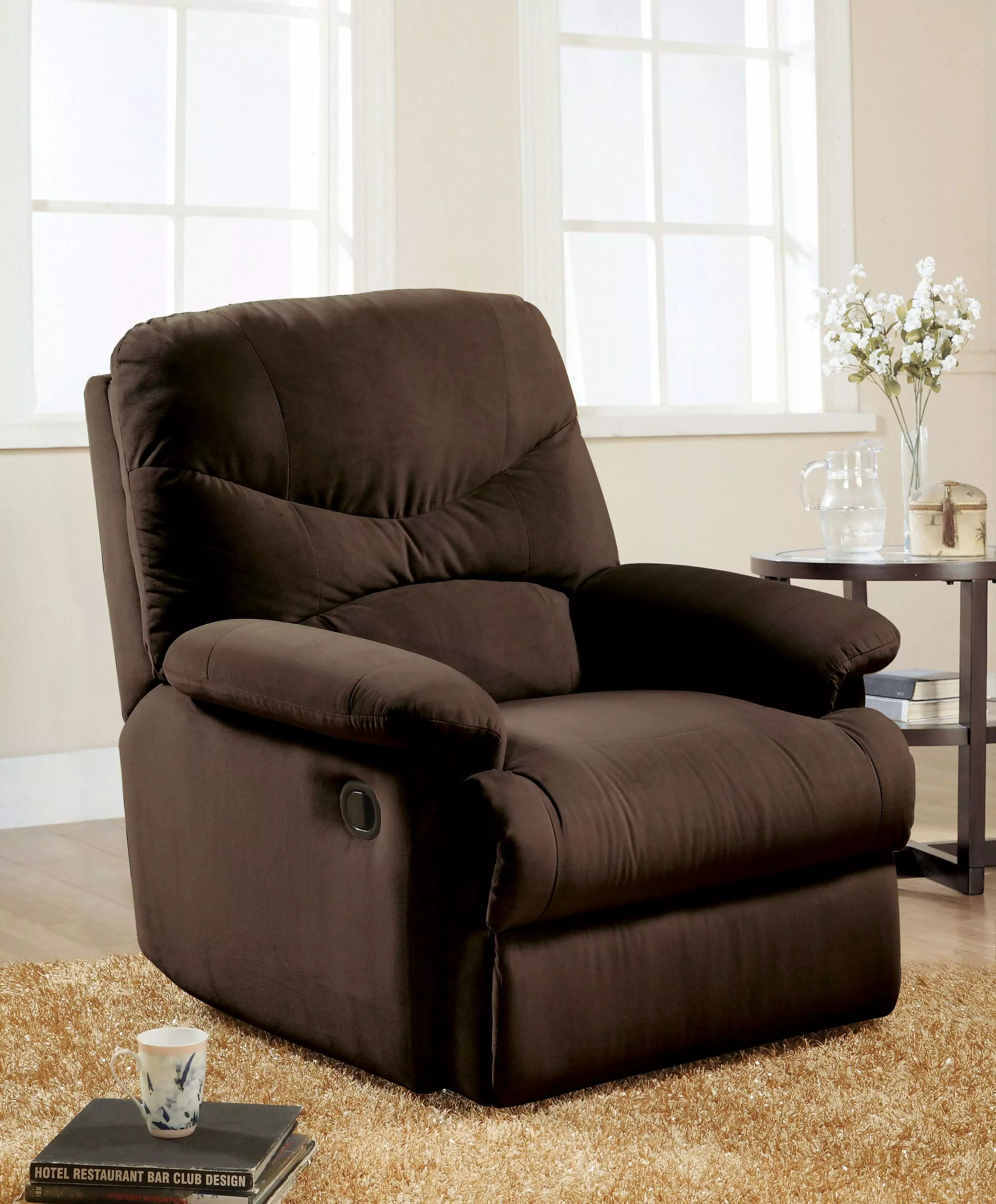 Miekor Furniture Arcadia Recliner Motion Chocolate Microfiber