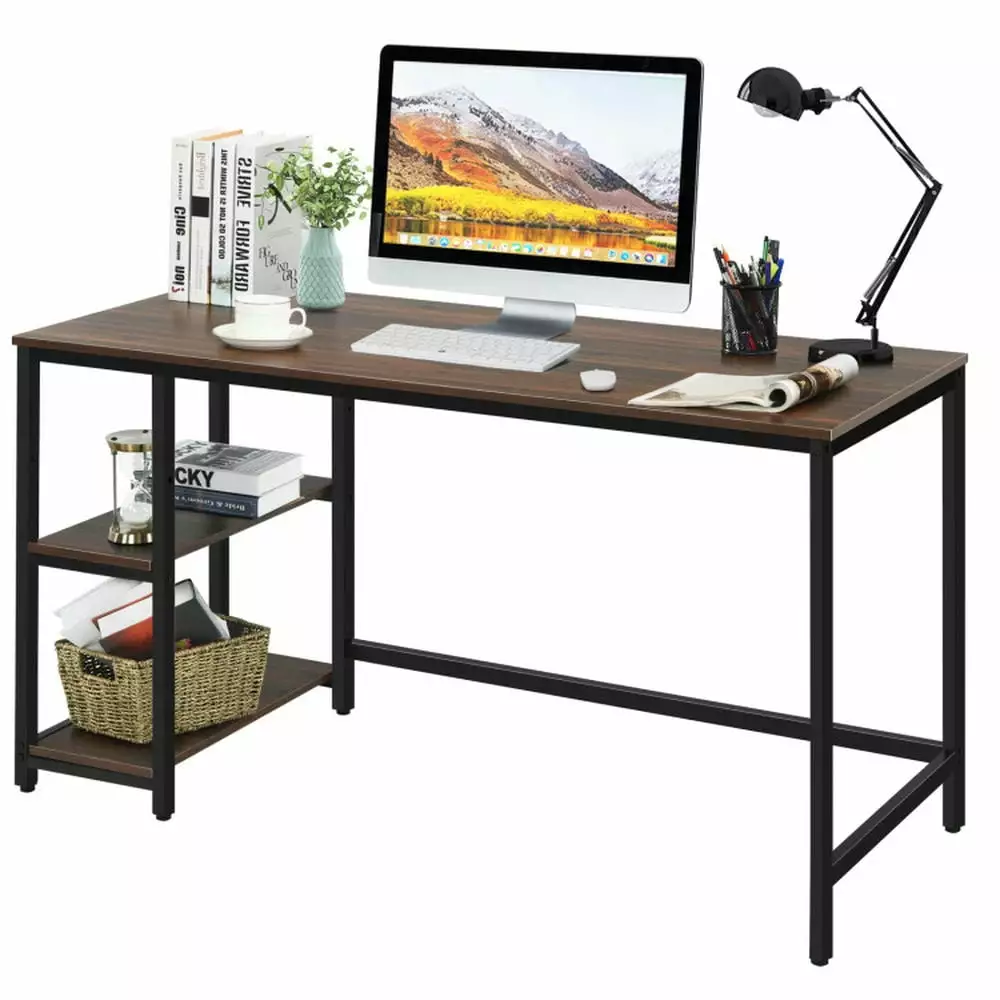 Barara King 55 Inch Home Office Desk Computer Study Writing Gaming Table Adjustable Shelf Coffee