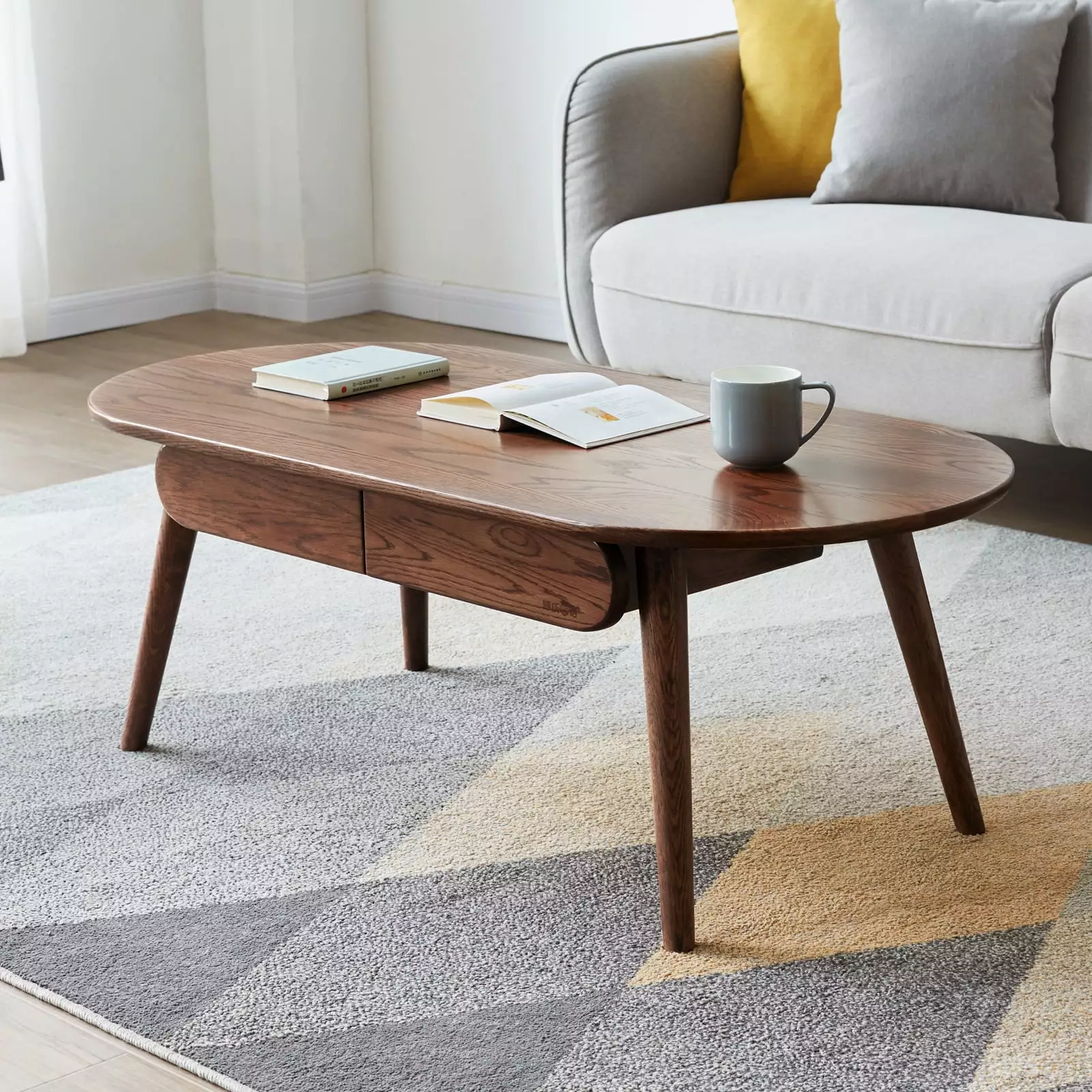 Capsule Centre Table Low Table Drawers 100% Solid Wood Top Board Coffee Table 120x52x46cm CoSoTower