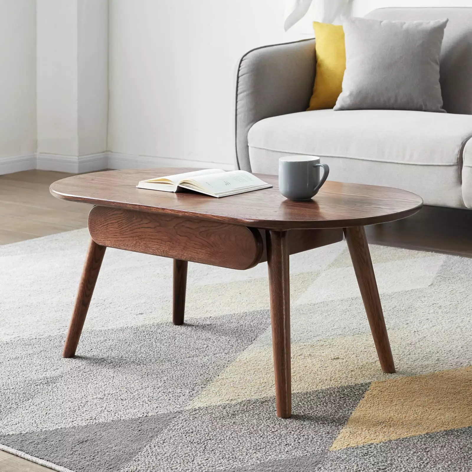 Capsule Centre Table Low Table Drawers 100% Solid Wood Coffee Work Desk GeeHome