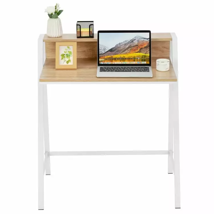 Spaco 2 Tier Computer Desk PC Laptop Table Study Writing Home Office Workstation Natural