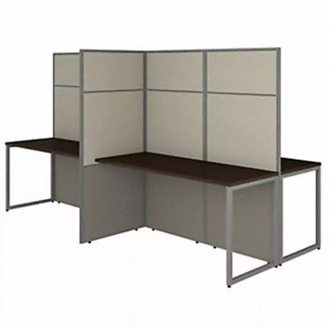 Bush Business Furniture Easy Office 60W 4 Person Cubicle Desk 66H Panels BBF