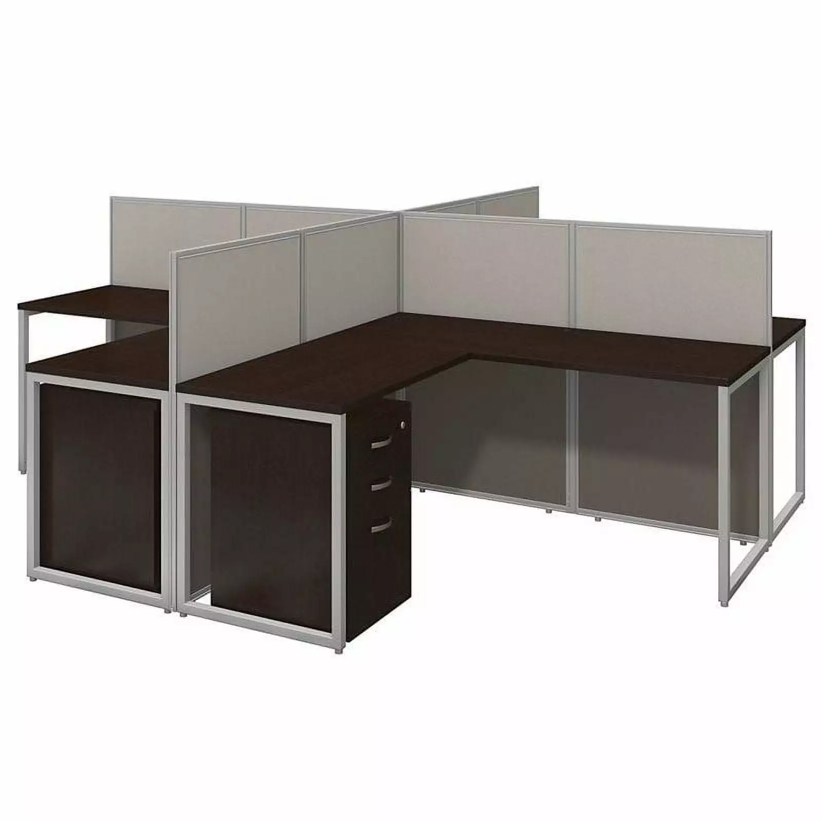 Scranton & Co 3 Drawer L Shaped Computer Desk Four - Spacious Workstation Storage