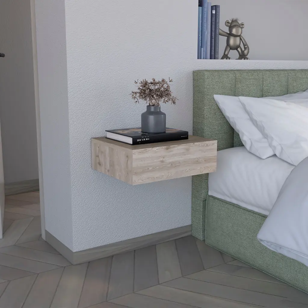 Floating Nightstand 5 Inch Modern Wall Mounted Bedside Shelf Drawer depot e-shop