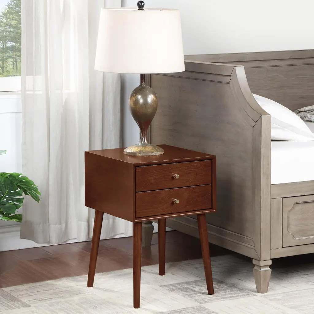 Wood Nightstand 2 Drawers Bedside Table Bedroom Storage Drawer Bedside Cabinet fullbarn e-commerce