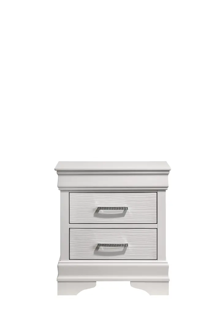 Brooklyn Modern Style 2 Drawer Nightstand White Wood Bedside Table galaxy home furnishings