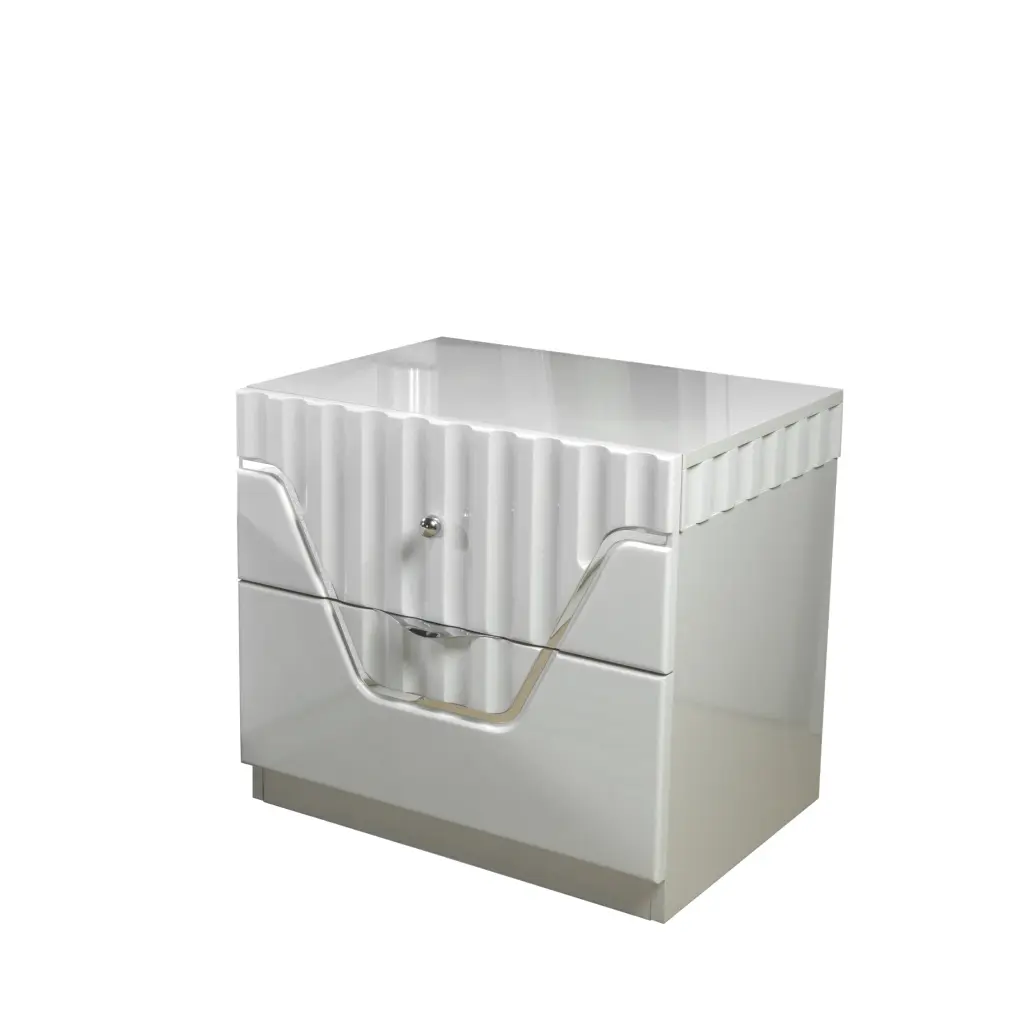 Da Vinci Modern Style 2 Drawer Night Stand Made Wood Gray galaxy home furnishings