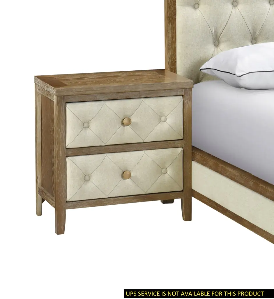 Beautiful Walnut Finish Nightstand Crafted Drawers Fronts Modern Design kanepe