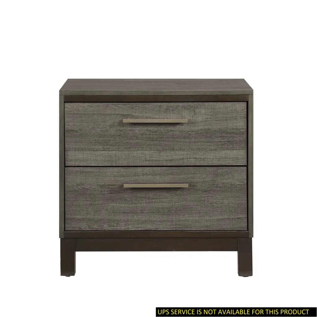 Contemporary Styling 1 Piece Nightstand 2 Drawers Antique Bar Pulls kanepe