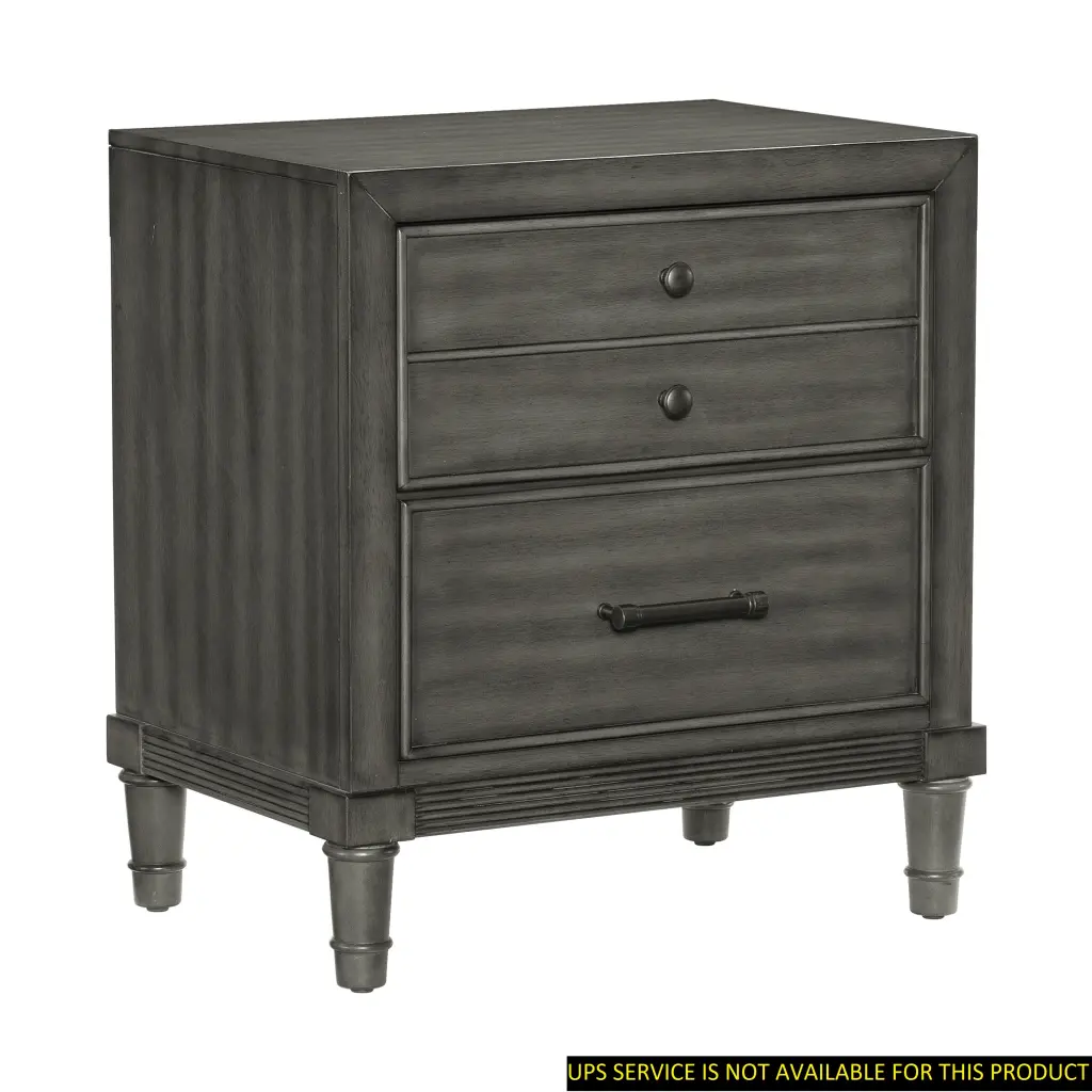 Transitional Style Gray Finish Nightstand Drawers Multi-functional Storage kanepe
