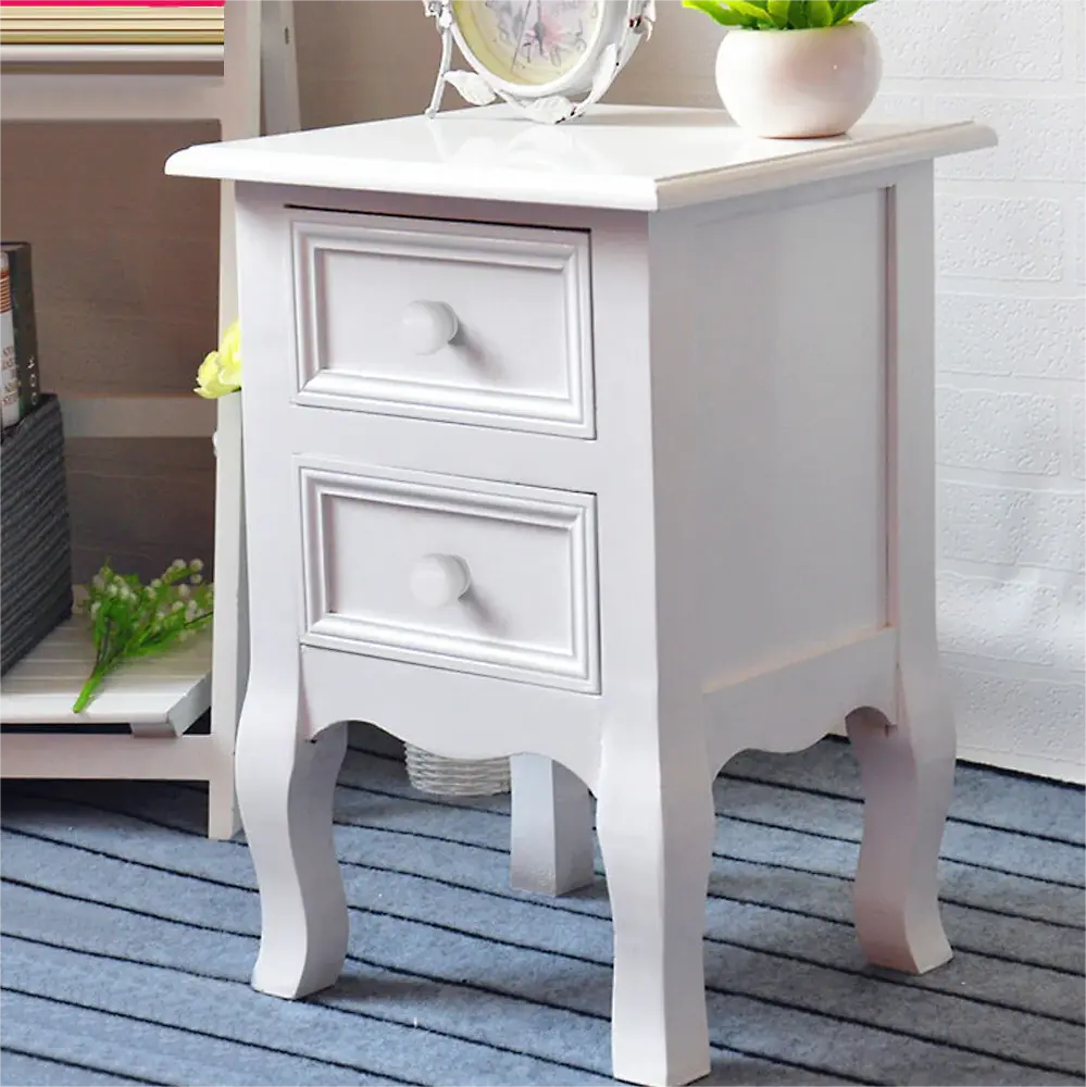 Nightstand Drawer Organizer Storage Cabinet Bedside Table Bedroom Furniture ronghao