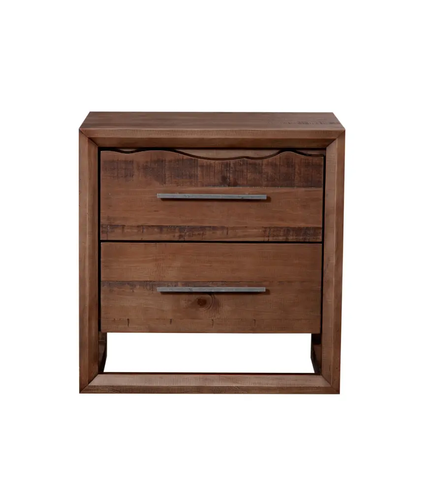 Lofton Nightstand Brown Wood Bedside Table Drawer Bedroom steve silver furniture