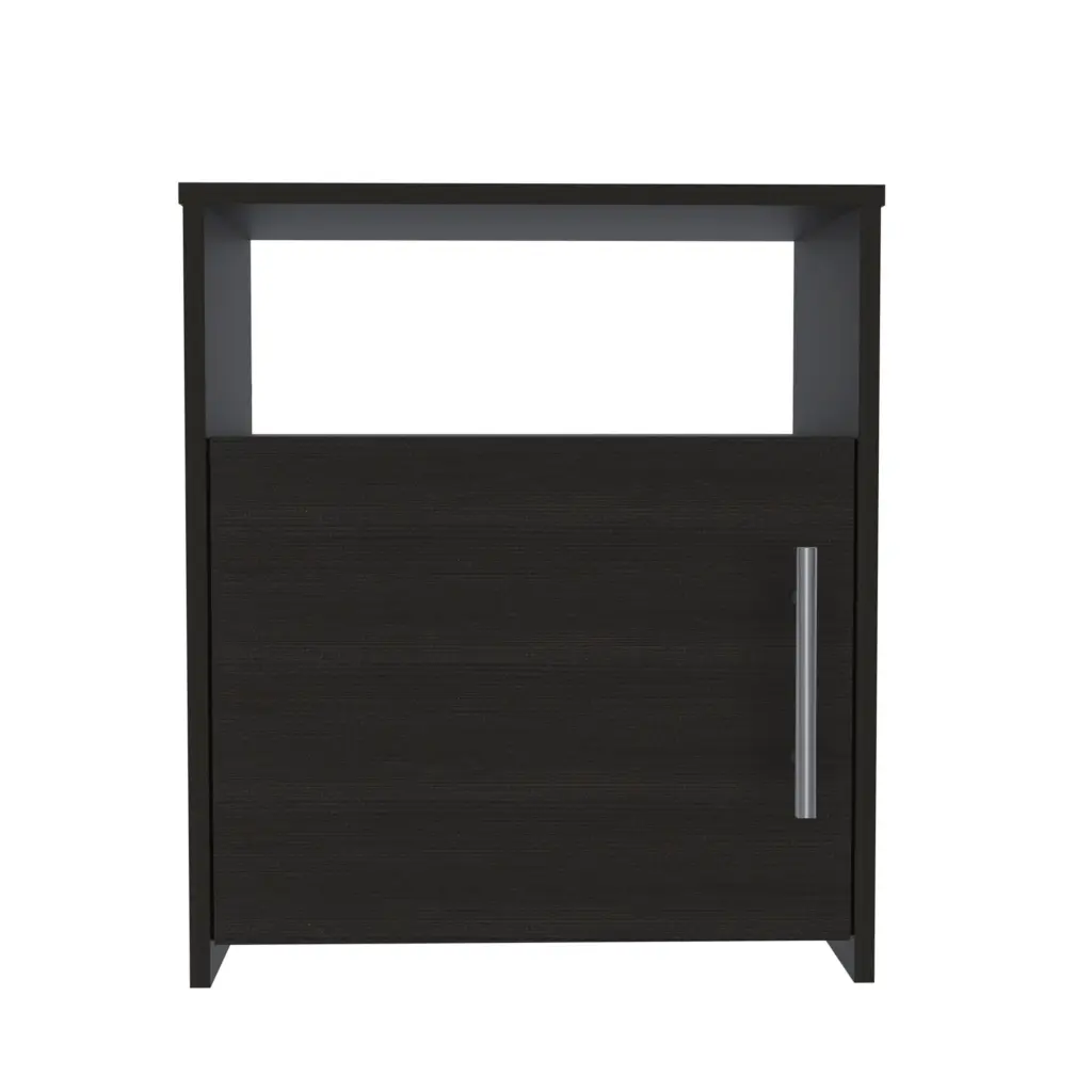 Black Wengue Finish Nightstand One Cabinet and Particle Board treevol furniture