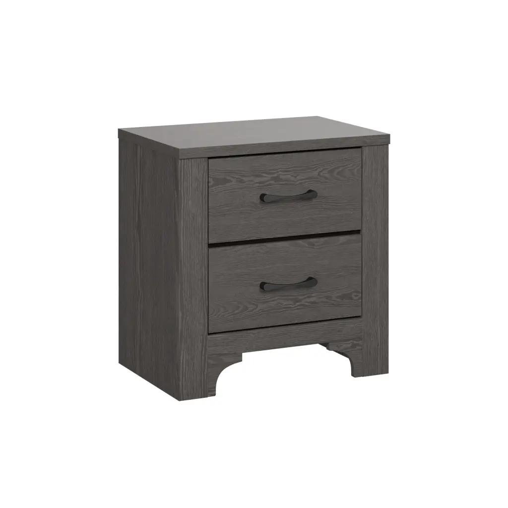 Junipe Brown 2 Drawer Nightstand Brown Engineered Wood Bedside Table wallace - bay