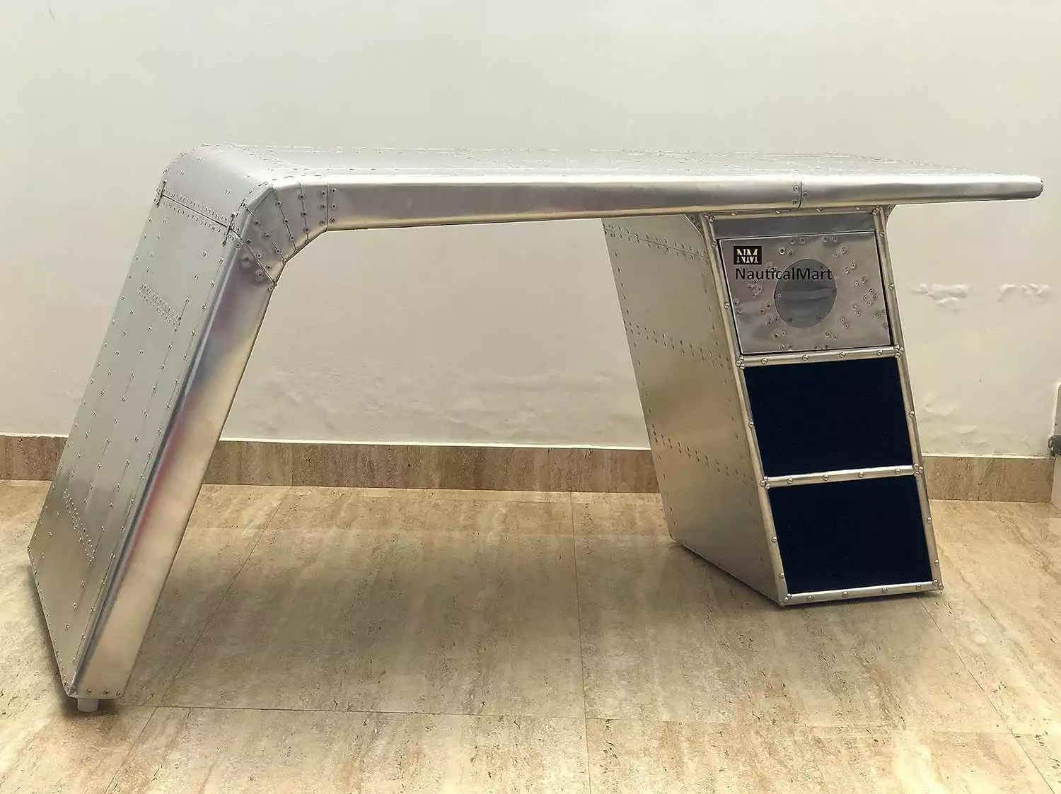 NauticalMart Aviator Airplane Wing Desk Aluminium Table Aviator Home Office Living Room Furniture (78 Inches) - Unique Decor