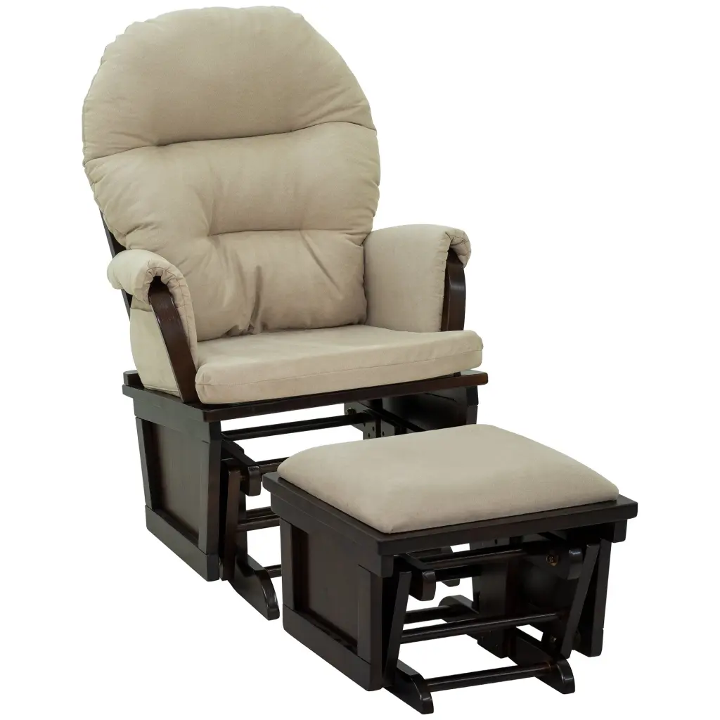 Nursery Glider Rocking Chair Ottoman Thick Padded Cushion Seating Baby Room aosom business