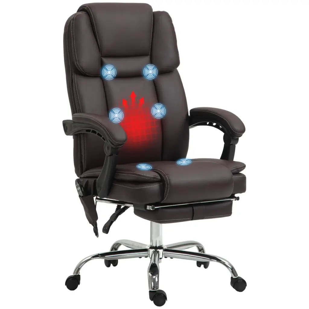 Vinsetto Massage Office Chair 6 Vibration Points Heated Reclining Feature aosom business