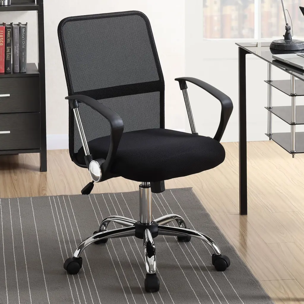 Black Swivel Office Chair Casters Modern Ergonomic Desk Chair furniture max