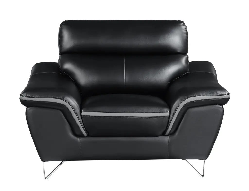 Authentic Leather Chair Black Foam Leather Modern Office Chair global united