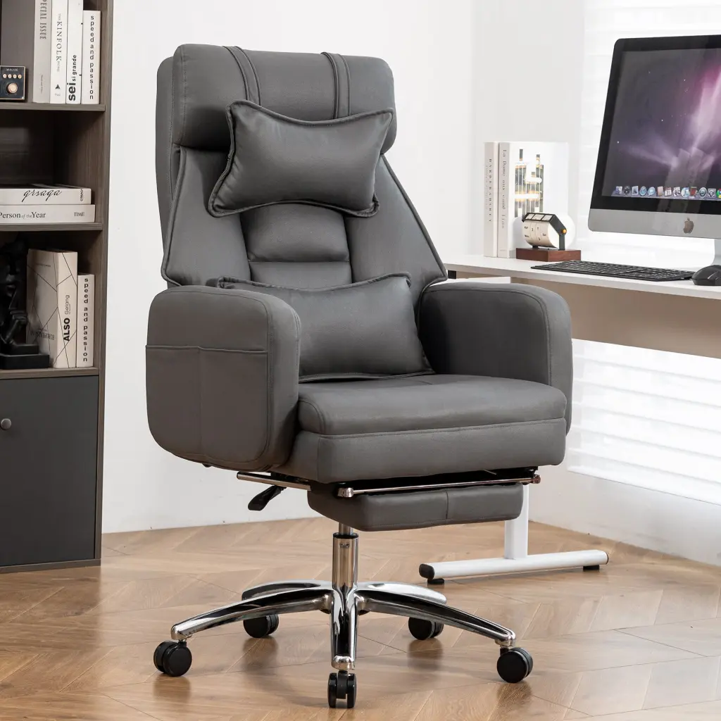 Swivel Ergonomic Office Chair High Back Technology Leather Chair honghai furniture