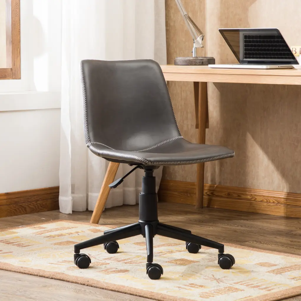 Cesena Faux Leather 360 Swivel Air Lift Office Chair, Antique Gray hz