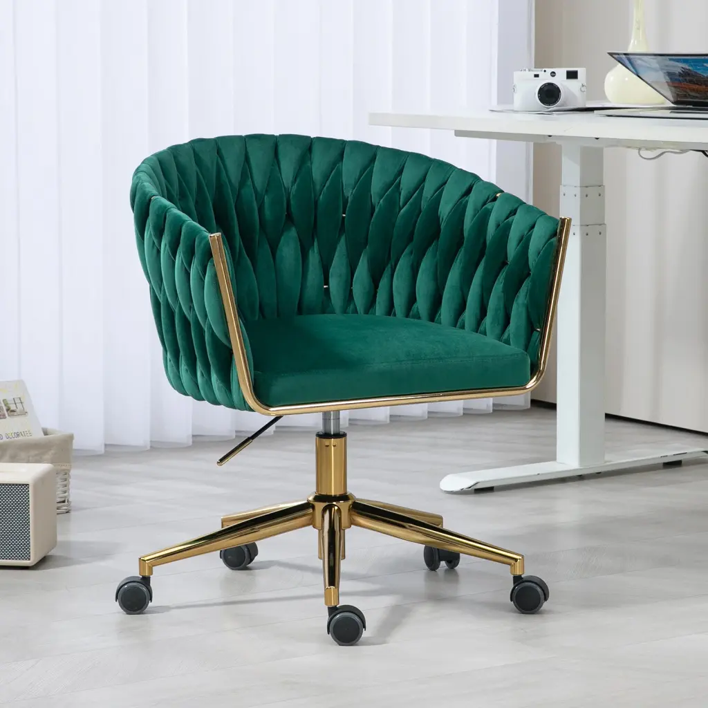 Modern Design Hand Woven Backrest Office Chair Vanity Chair