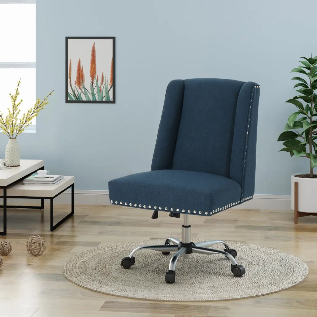 Office Chair Navy Blue Fabric Ergonomic Desk Chair nh-an